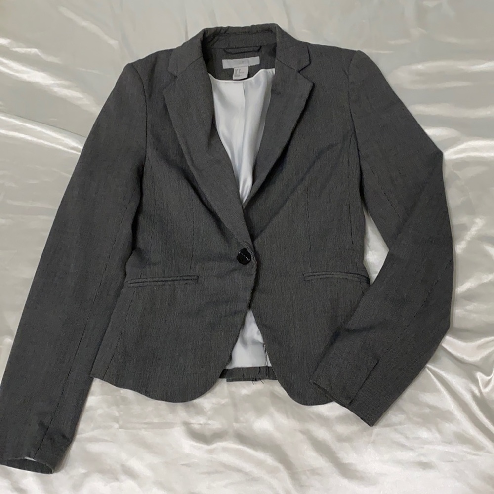H&M blazer jacket, 2, perfect for work, grey